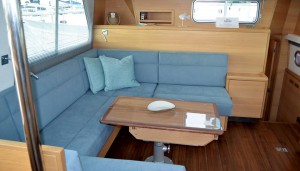 Her straight-grained American white oak joinery contrast beautifully with the darker, more intricately figured walnut floor
